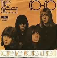 Co-co ----- The Sweet ----- 
Die 1968 als Sweet Shop gegrndete britische Rockband "The Sweet" war vor allem in den 70igern aktiv und kann einige Chart-Hits vorweisen.<br>
"Co-Co" aus dem Jahr 1971 ist nur einer davon.<br>
Dieser Hit hat es bis auf Platz 1 in die Charts geschafft, konnte sich insgesamt 27 Wochen in den Charts halten.<br>
Weitere Nummer-1 Hits von "The Sweet" waren "Little Willy" , "Wig-Wam Bam" , "Block Buster!" , "Hell Raiser" , "Teenage Rampage" , "Ballroom Blitz" und "Fox On The Run" !
