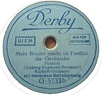 Mein Bruder macht im Tonfilm die Gerusche ----- Karkoff-Orchester ----- 
"Mein Bruder macht im Tonfilm die Gerusche" ist ein 1931 erschienenes Lied.<br>
Viele Jahre spter legte Max Rabe und sein Palastorchester diess Lied neu auf.<br>
