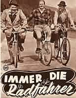 Mit dem Rad Kamerad ----- Erhardt, Kulenkampf und Albach-Retty ----- 
"Mit dem Rad Kamerad" ist ein Musiktitel der in der Filmkomdie "Immer die Radfahrer" von den Hauptdarstellern Heinz Erhardt, Hans-Joachim Kulenkampf und Wolf Albach-Retty vorgetragen worden ist.<br>
In dem Film wirkte neben Inge Meysel auch Peter Kraus mit, der in diesem Film die Titel "Mit Siebzehn" und "Immer nur singen" gesungen hat.<br>
