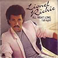 All Night Long ----- Lionel Richie ----- 
Lionel Richie (Lionel Brockman Richie) ist ein mit mehreren Preisen ausgezeichneter Soulsnger, der aber auch selbst Songs schreibt und produziert.<br>
Lionel Richie gehrt mit fast 100 Millionen verkauften Alben zu den erfolgreichsten Musikern der Welt.<br>
"All Night Long" aus dem Jahr 1983 hat es bis auf Platz 2 in den Charts geschafft und war ebenso erfolgreich wie der Titel "Hello" ein Jahr spter.<br>
