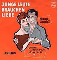 Junge Leute brauchen Liebe ----- Nana Gualdi ----- 
Nana Gualdi (Adriana Menke) war eine Sngerin deren Lieder in den 50iger und 60iger Jahren bekannt und beliebt waren.<br>
"Junge Leute brauchen Liebe" aus dem Jahr 1958 ist eins dieser Lieder, hat es in Deutschland sogar bis auf den 5. Platz der Charts geschafft.<br>
Auch die Titel "Wo ist der Mann" und "Einen Ring mit zwei blutroten Steinen" haben es seinerzeit in die Charts geschafft, nicht ganz so erfolgreich aber auch bekannt war der Song "Mein Herz schlgt daba daba dab" mit Ralf Paulsen

