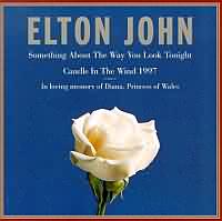 Something About The Way You Look Tonight ----- Elton John ----- 
Elton John (Sir Elton Hercules John) ist weltweit mit ber 900 Millionen verkauften Tontrgern einer der erfolgreichsten Solo-Musiker <br>
Der Song "Something About The Way You Look Tonight" aus dem Jahr 1997 ist ein weltweiter Nummer Eins Hit gewesen, ebenso wie "Candle in the wind".<br>
Andere bekannte Titel von Elton John sind auch "Nikita" ,
"Crocodile Rock" ,
"Dont Go Breaking My Heart" ,
"I m Still Standing" und 
"Runaway Train" !

