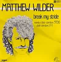 Break My Stride ----- Matthew Wilder ----- 
Matthew Wilder (Matthew Weiner) ist ein amerikanischer Snger der im Jahr 1984 mit "Break My Stride" einen internationalen TopTen Hit gelandet hat.<br>
Der Song hat es in Deutschland bis auf den 7. Platz geschafft, ein anderer Charttitel von Matthew Wilder war "The Kids American" aus dem gleichen Jahr.<br>
Matthew Wilder ist auch Songwriter und hat u.a. fr Kelly Clarkson , Aguilera und No Doubt geschrieben.<br>
